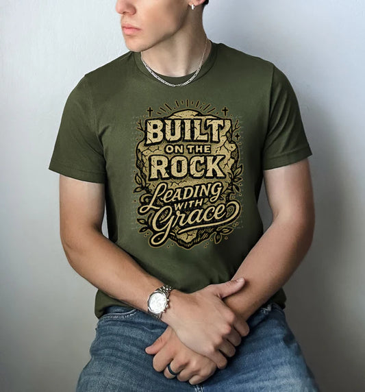 Built on the Rock Leading with Grace Men's T Shirt