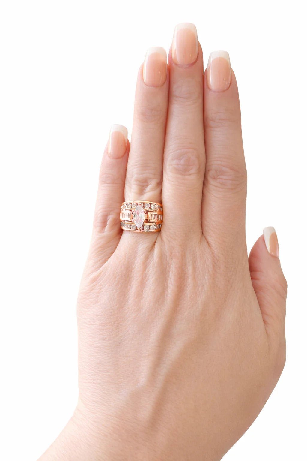 Victoria Marquise Cut Stacked Ring Champagne Gold