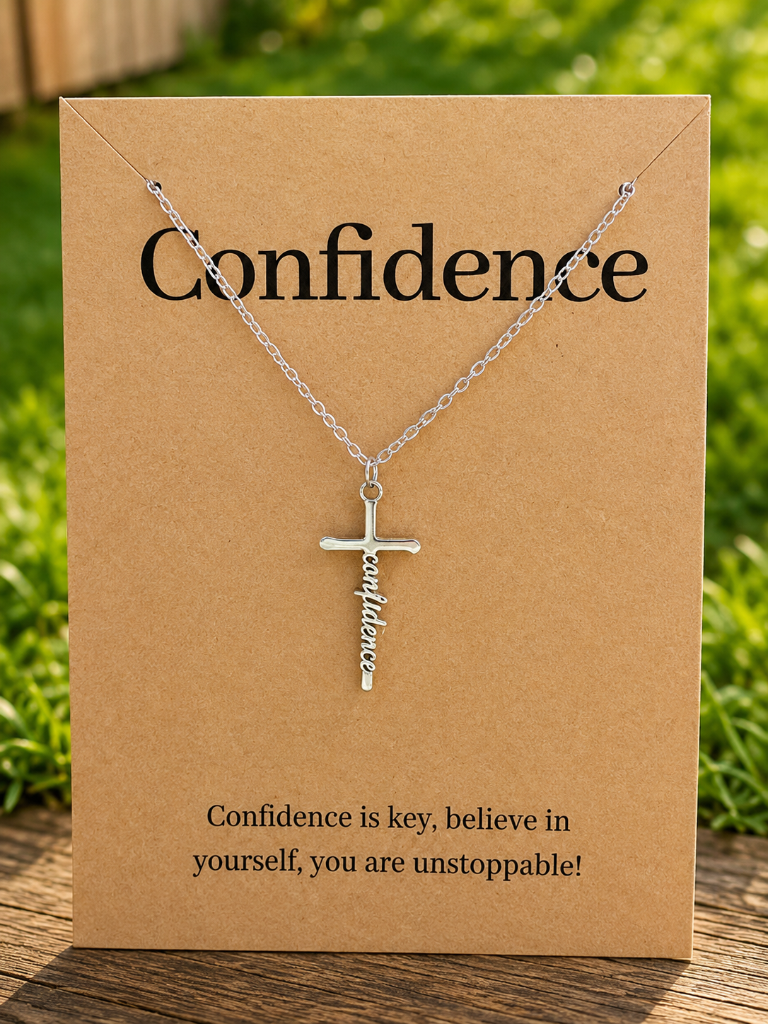 Waterproof Inspirational Cross Necklaces with Message Card