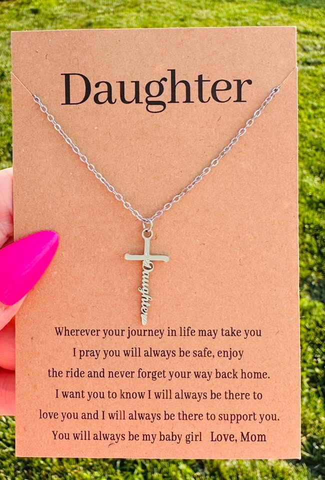 Waterproof Inspirational Cross Necklaces with Message Card