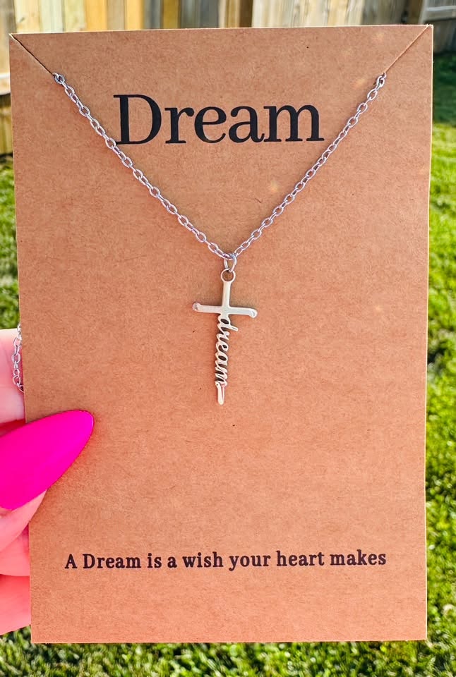 Waterproof Inspirational Cross Necklaces with Message Card