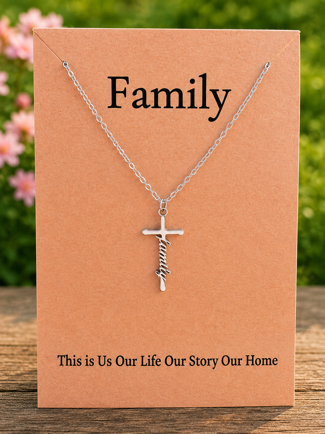 Waterproof Inspirational Cross Necklaces with Message Card