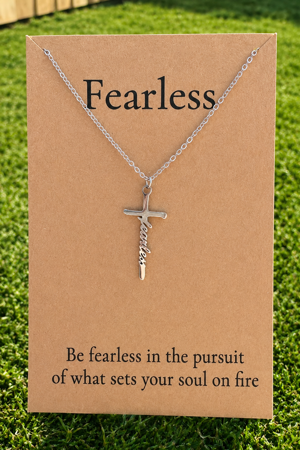 Waterproof Inspirational Cross Necklaces with Message Card