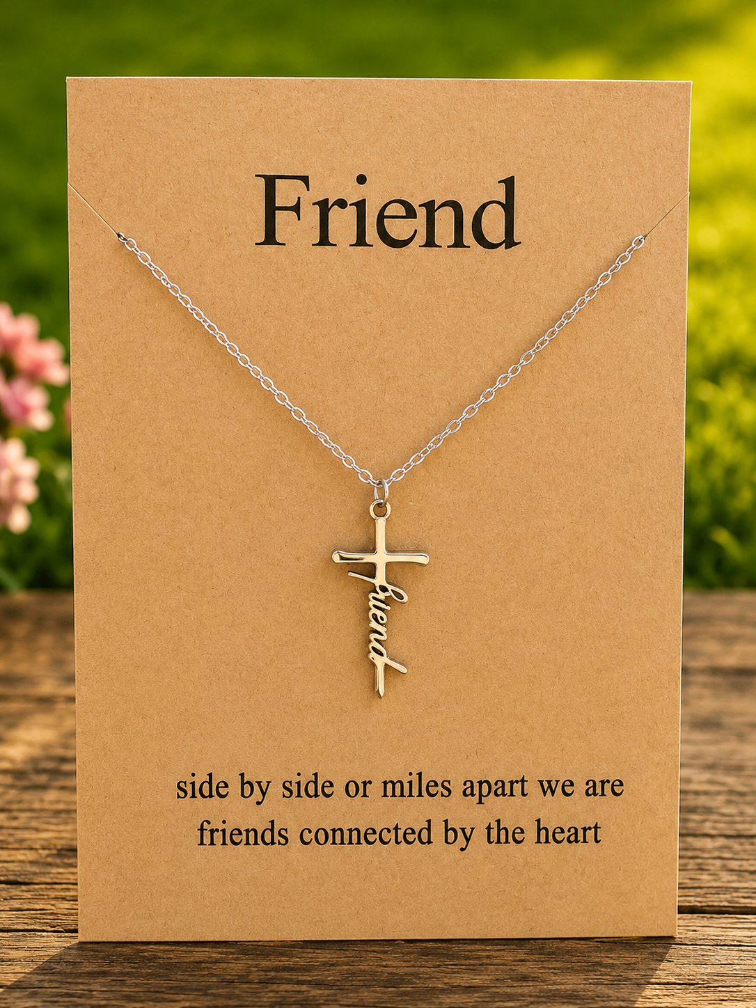 Waterproof Inspirational Cross Necklaces with Message Card