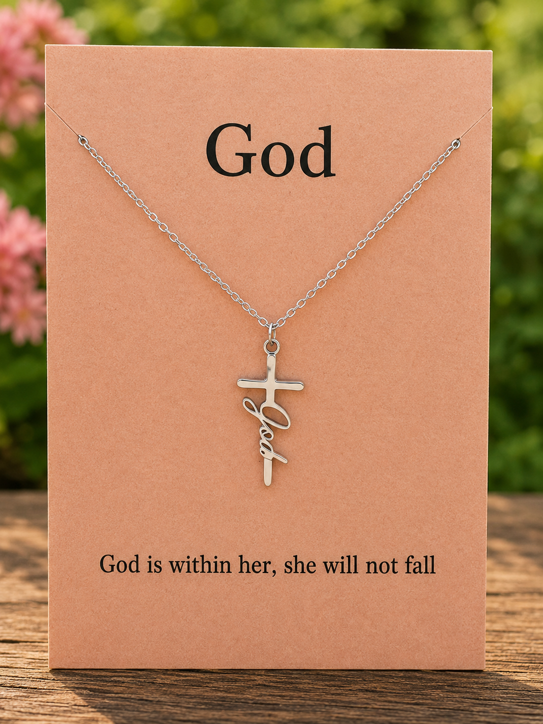 Waterproof Inspirational Cross Necklaces with Message Card