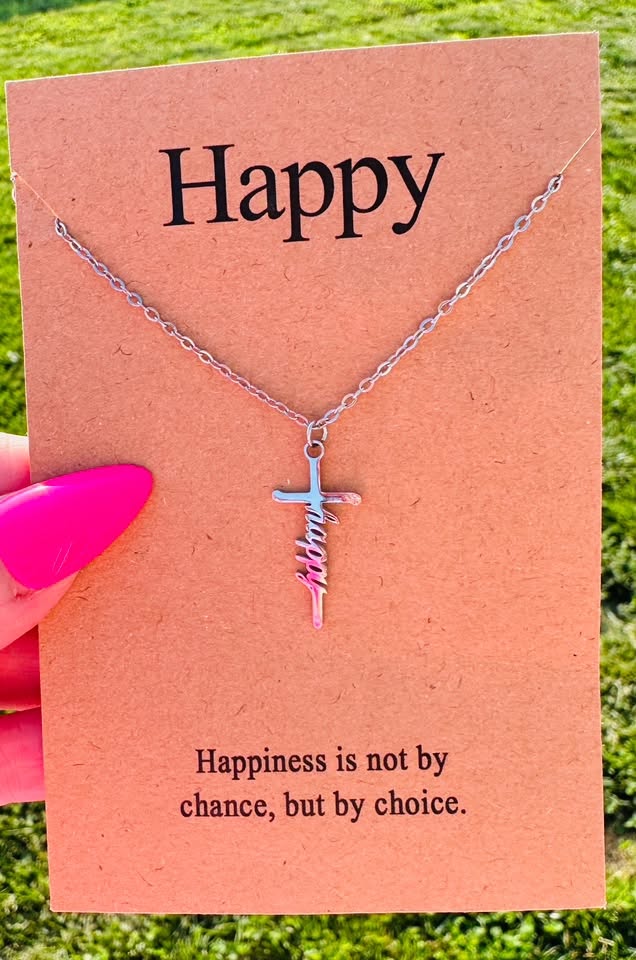 Waterproof Inspirational Cross Necklaces with Message Card