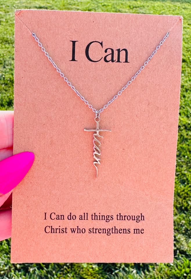 Waterproof Inspirational Cross Necklaces with Message Card