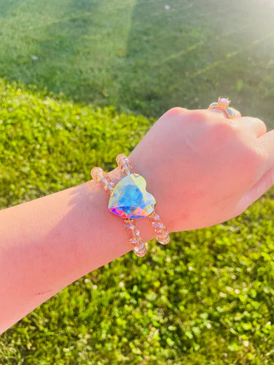 Luxe Crystal Heart Adjustable Bracelet