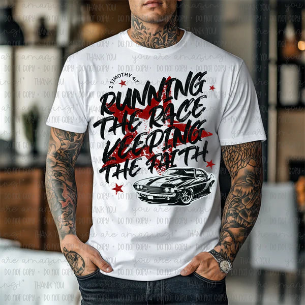 Running The Race Keeping the Faith Men's T Shirt