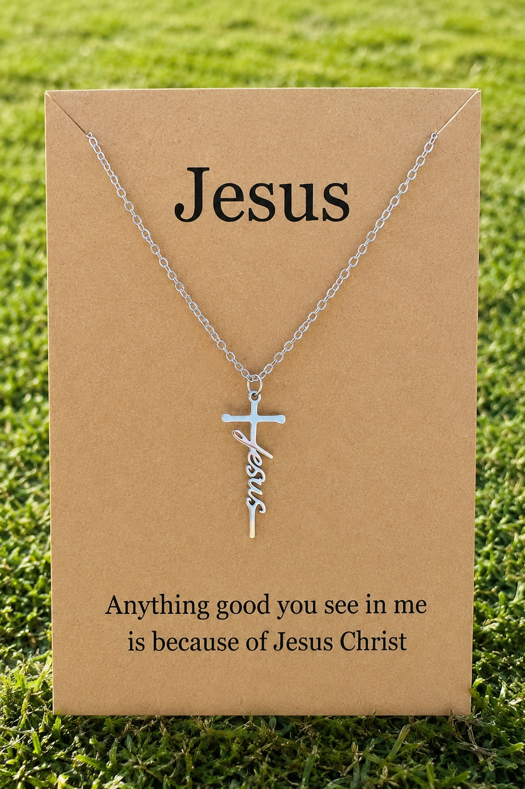 Waterproof Inspirational Cross Necklaces with Message Card