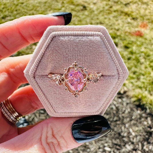 Jordin Sparkling Pink Rose Gold Ring