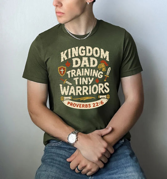 Kingdom Dad Raising Tiny Warriors Men's T Shirt