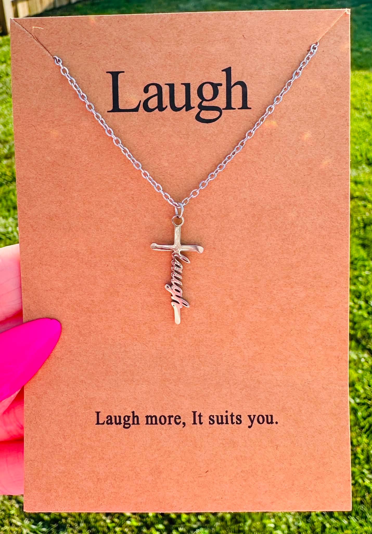 Waterproof Inspirational Cross Necklaces with Message Card