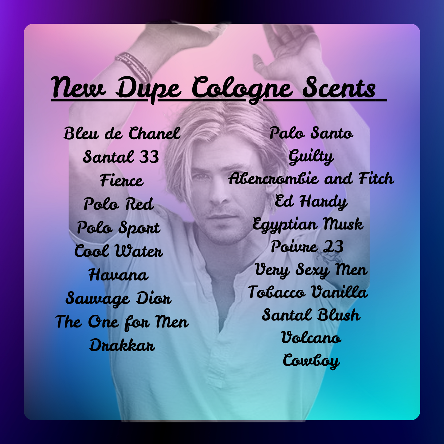 High Quality Fragrance Inspired by Luxury Scents~Dupe colognes