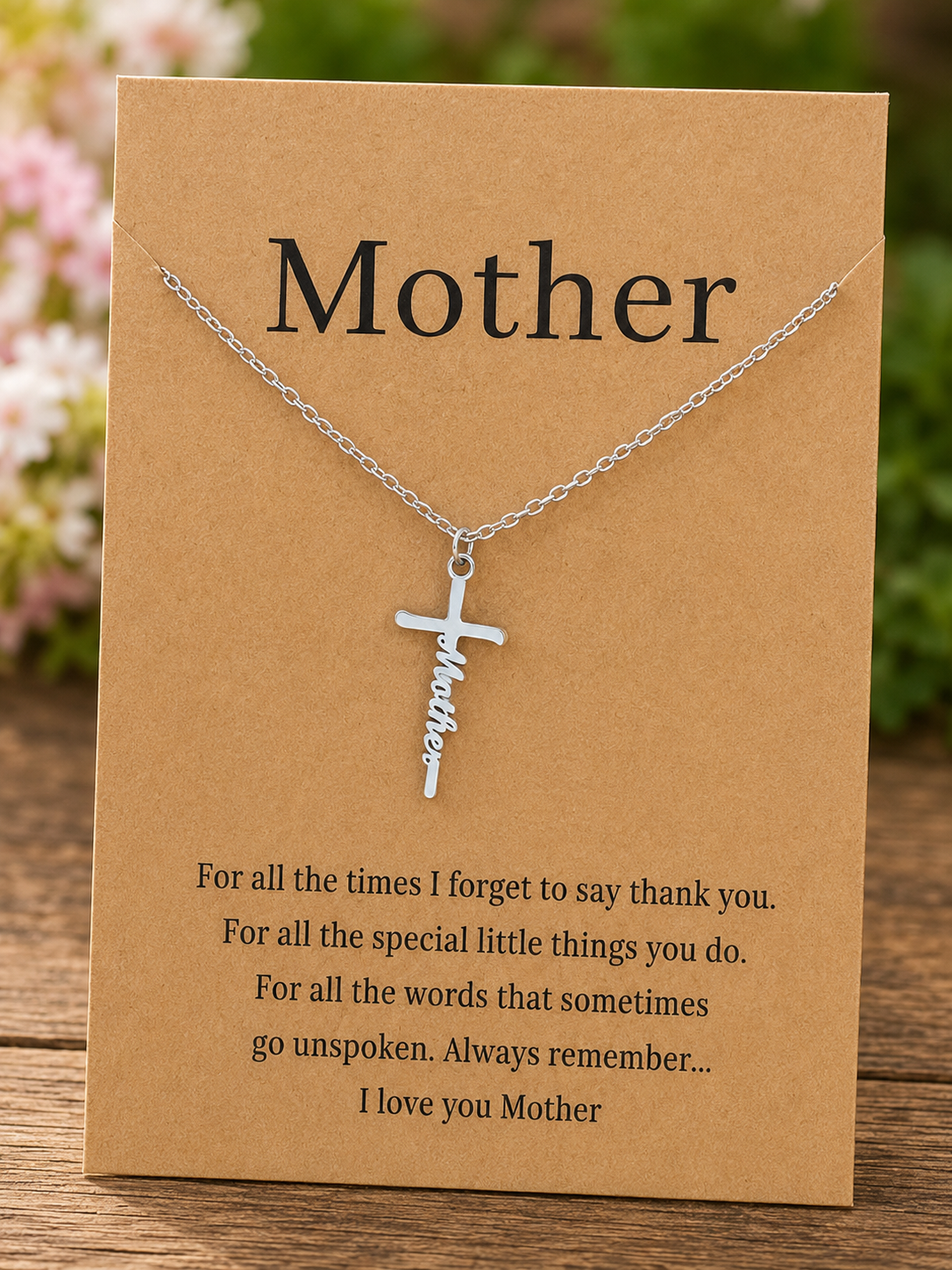 Waterproof Inspirational Cross Necklaces with Message Card