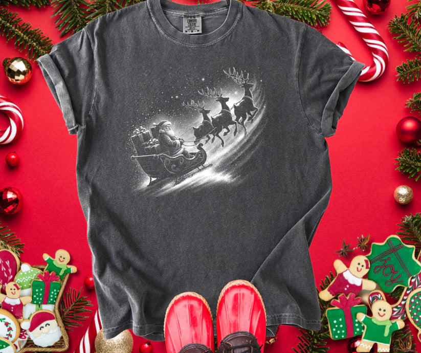 Santa Sleigh Whispy T~SHIRT