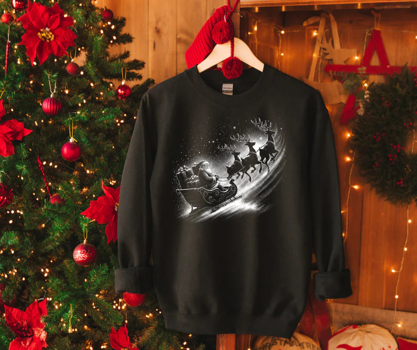 Santa Sleigh Whispy T~SHIRT