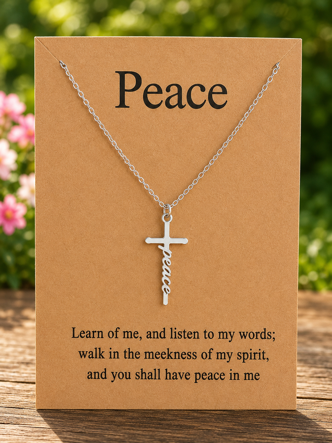 Waterproof Inspirational Cross Necklaces with Message Card