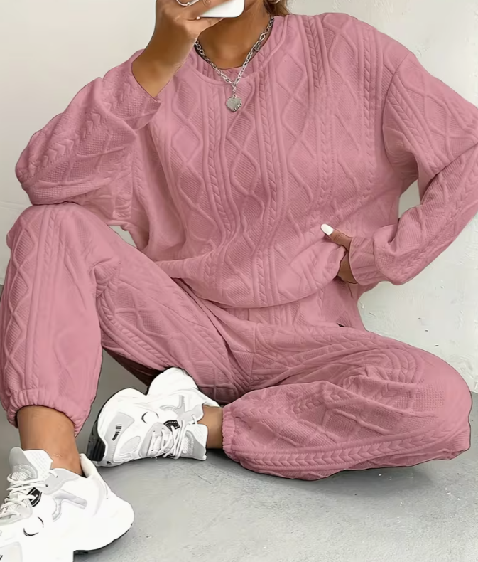 ✨ Cozy Luxe Jacquard Lounge Set