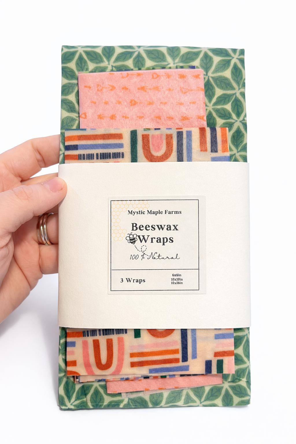 Reusable Beeswax Food Wrap Set | Eco-Friendly Kitchen Storage