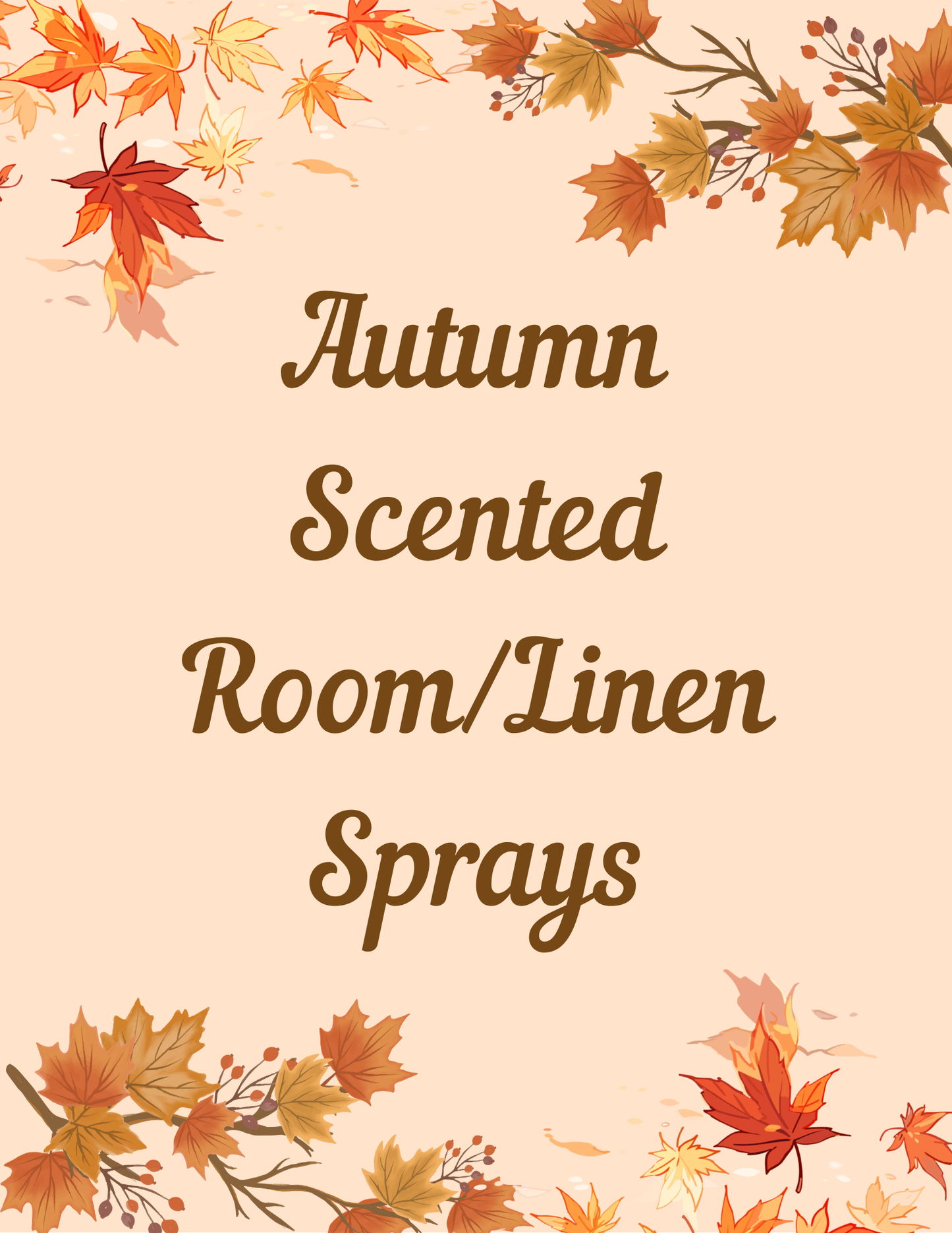 Room and Linen Spray ~ AUTUMN SCENTS ~ All Natural ~ Odor Neutralizer ~ Odor Eliminator ~ Buy 4 Get One FREE~ No code needed