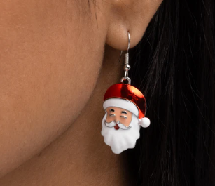 🎅 Festive Santa Claus Dangle Earrings – Holiday Cheer in Every Step