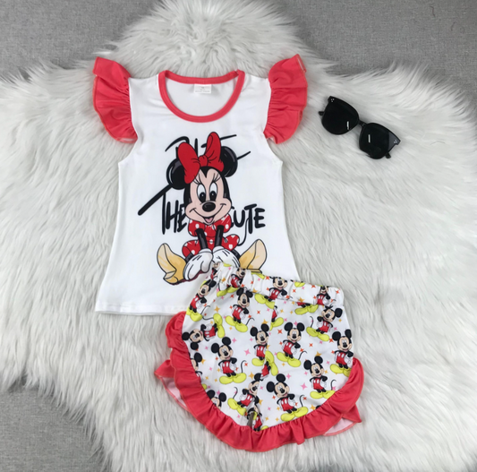 🎀❤️ Mouse Ruffle Short Set – Boutique Girls Outfit