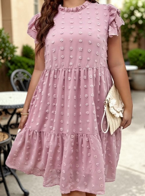 🌸 Blush Bloom Textured Dress