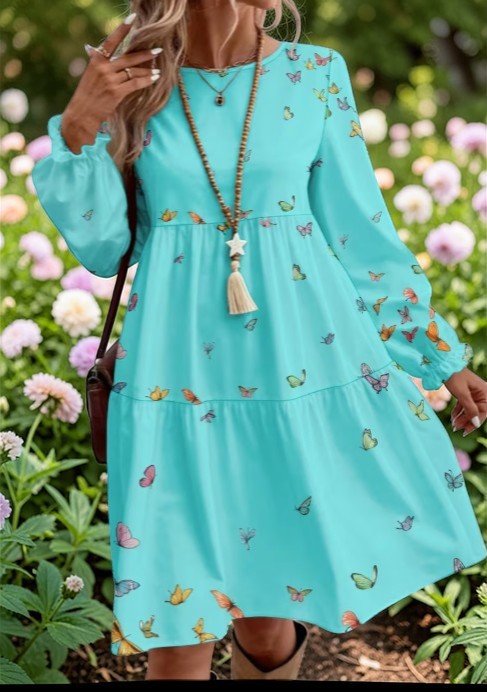 🦋 Butterfly Breeze Tiered Dress