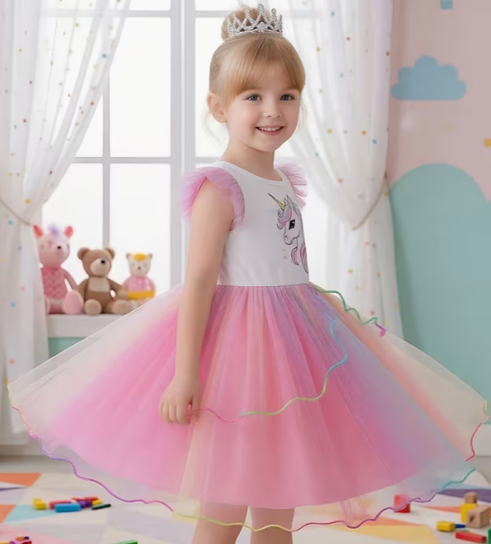 🦄✨ Magical Unicorn Tutu Dress (Pink & Purple)