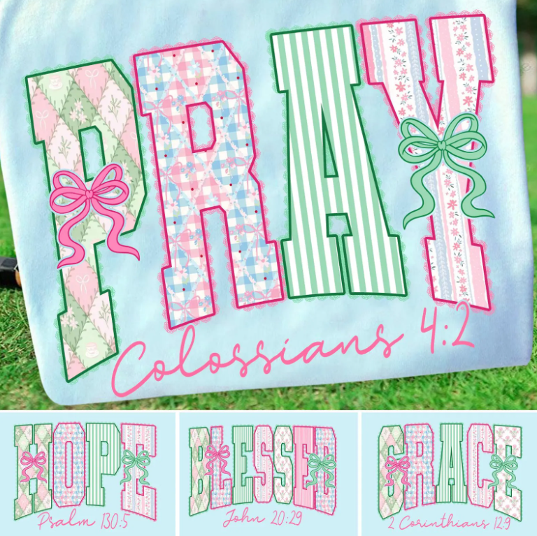 ✝️ Faith Patchwork Graphic Tee Collection ~ Choose Color, Choose Size, Choose Style