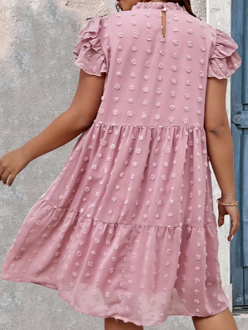 🌸 Blush Bloom Textured Dress