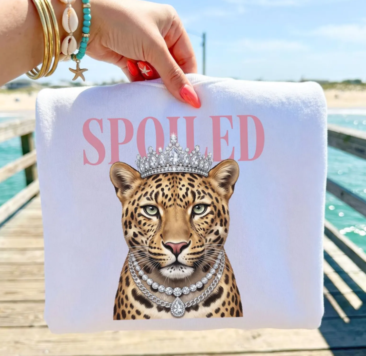 👑 Spoiled Leopard Graphic Tee ~ CHOOSE T~SHIRT, SWEATSHIRT, HOODIE LISTING
