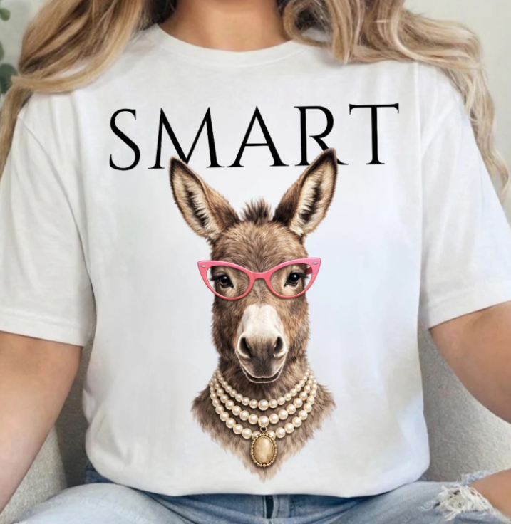 🤓 Smart & Sassy Donkey ~ CHOOSE T~SHIRT, SWEATSHIRT, HOODIE LISTING