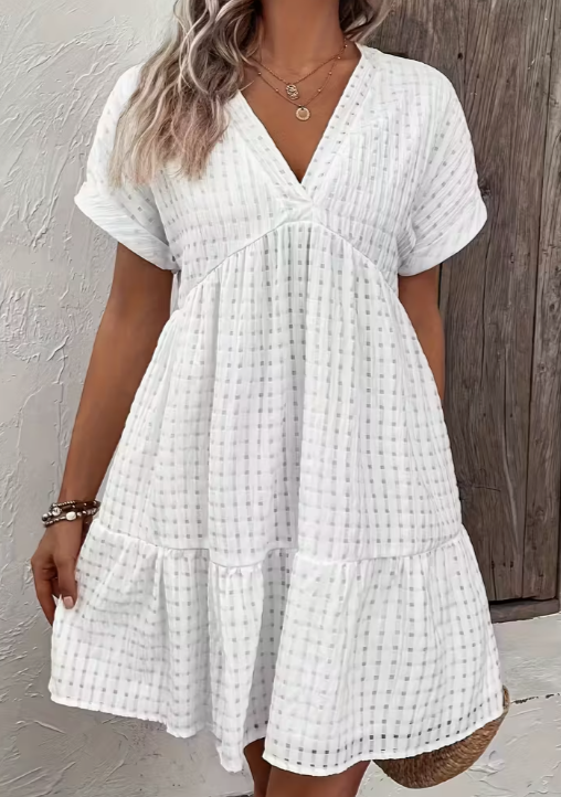 Breezy Bliss V-Neck Dress 🤍✨