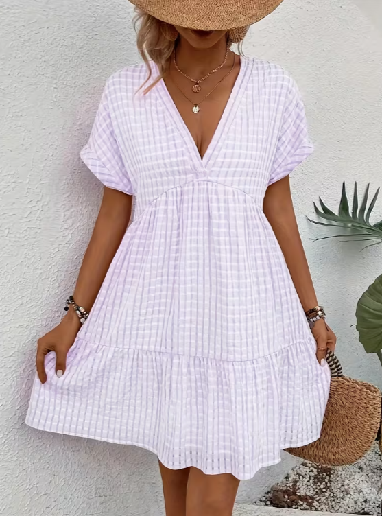 Breezy Bliss V-Neck Dress 🤍✨