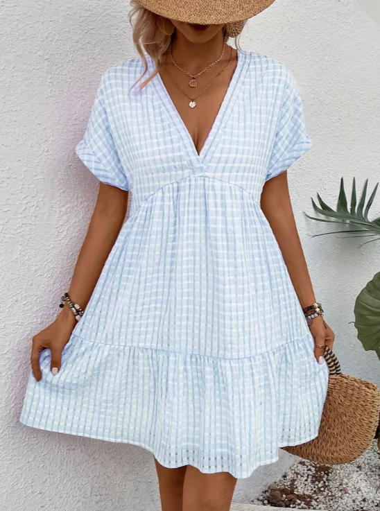 Breezy Bliss V-Neck Dress 🤍✨