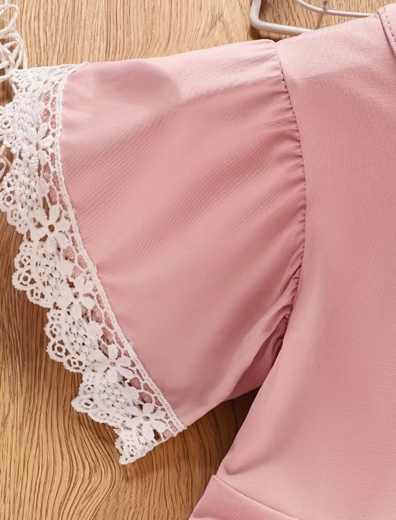 🌸✨ Blush Lace Twirl Dress – Little Girl Boutique Style