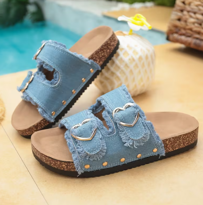 Heart Buckle Comfort Sandals