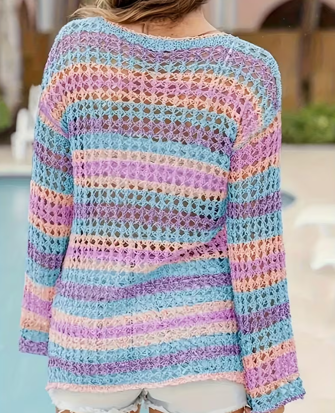 Pastel Dream Crochet Knit Top