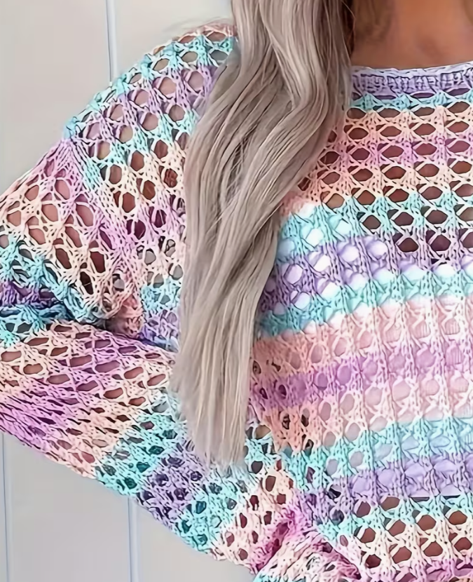 Pastel Dream Crochet Knit Top