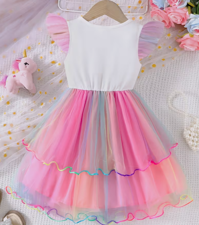 🦄✨ Magical Unicorn Tutu Dress (Pink & Purple)