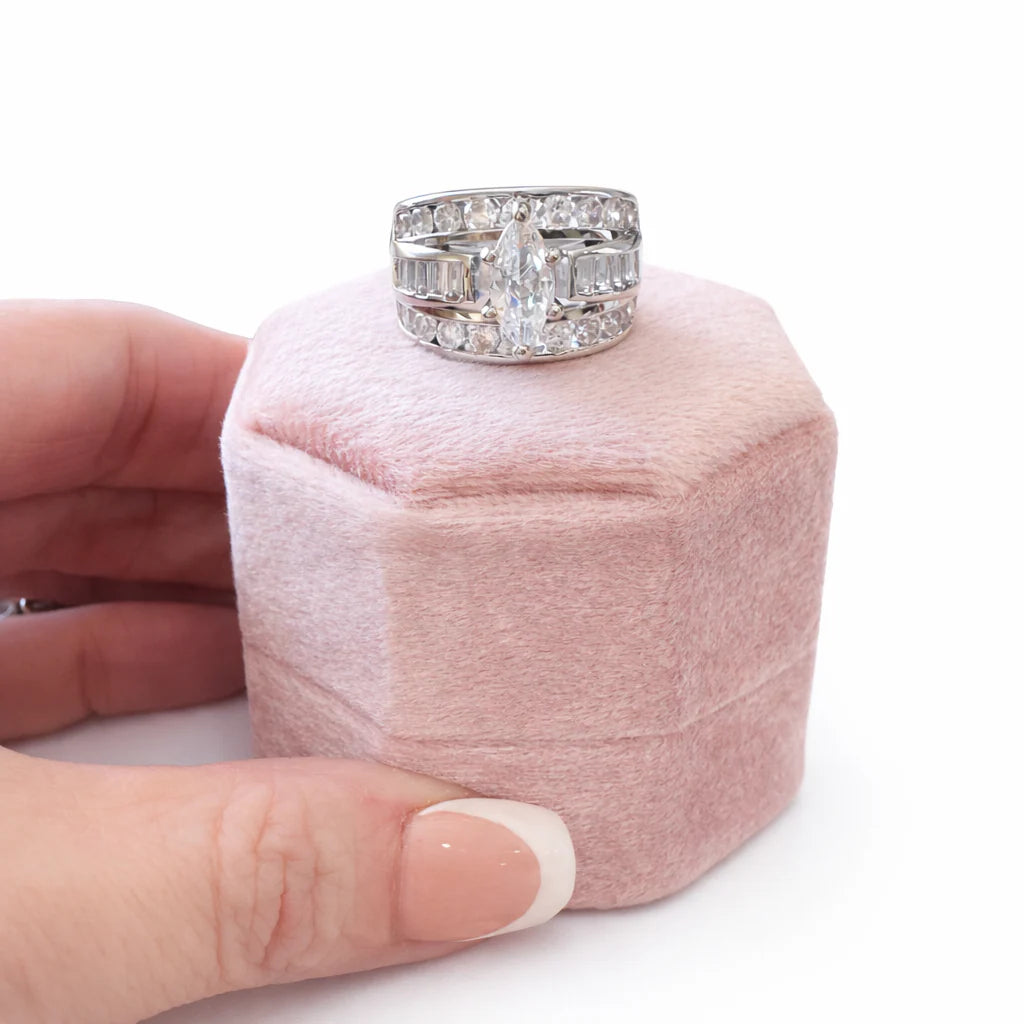 Victoria Marquise Cut Stacked Ring Silver