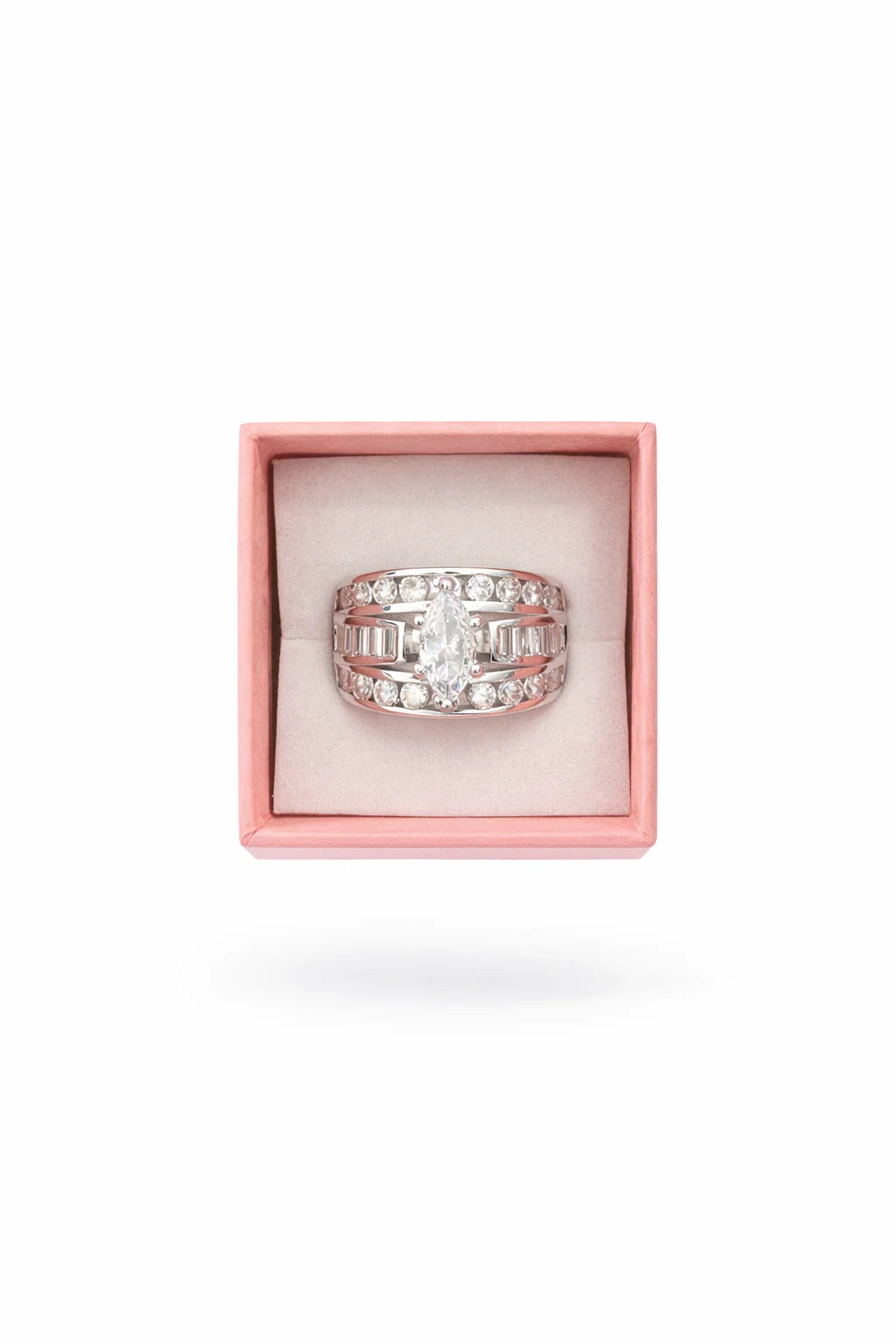 Victoria Marquise Cut Stacked Ring Silver