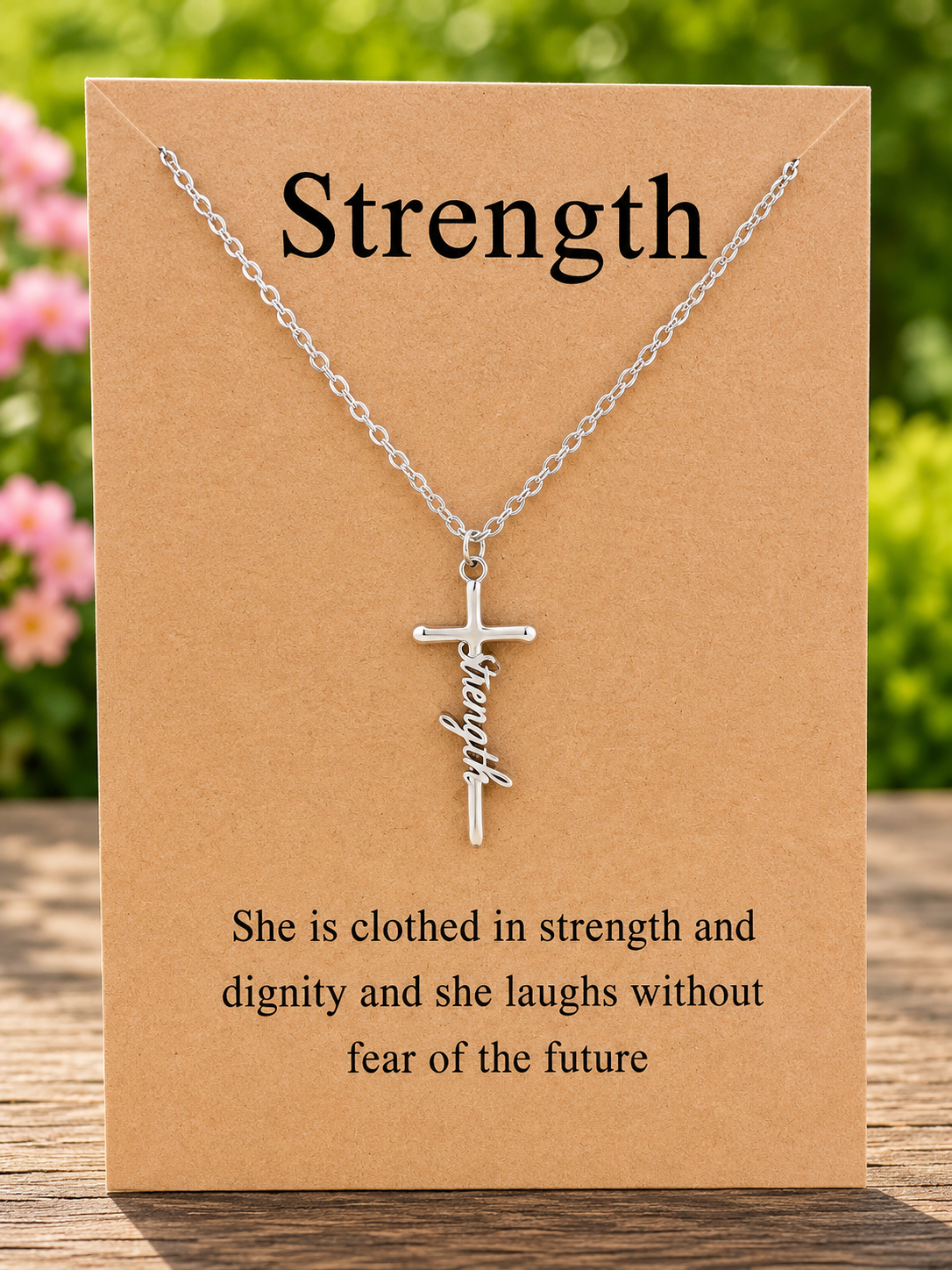 Waterproof Inspirational Cross Necklaces with Message Card