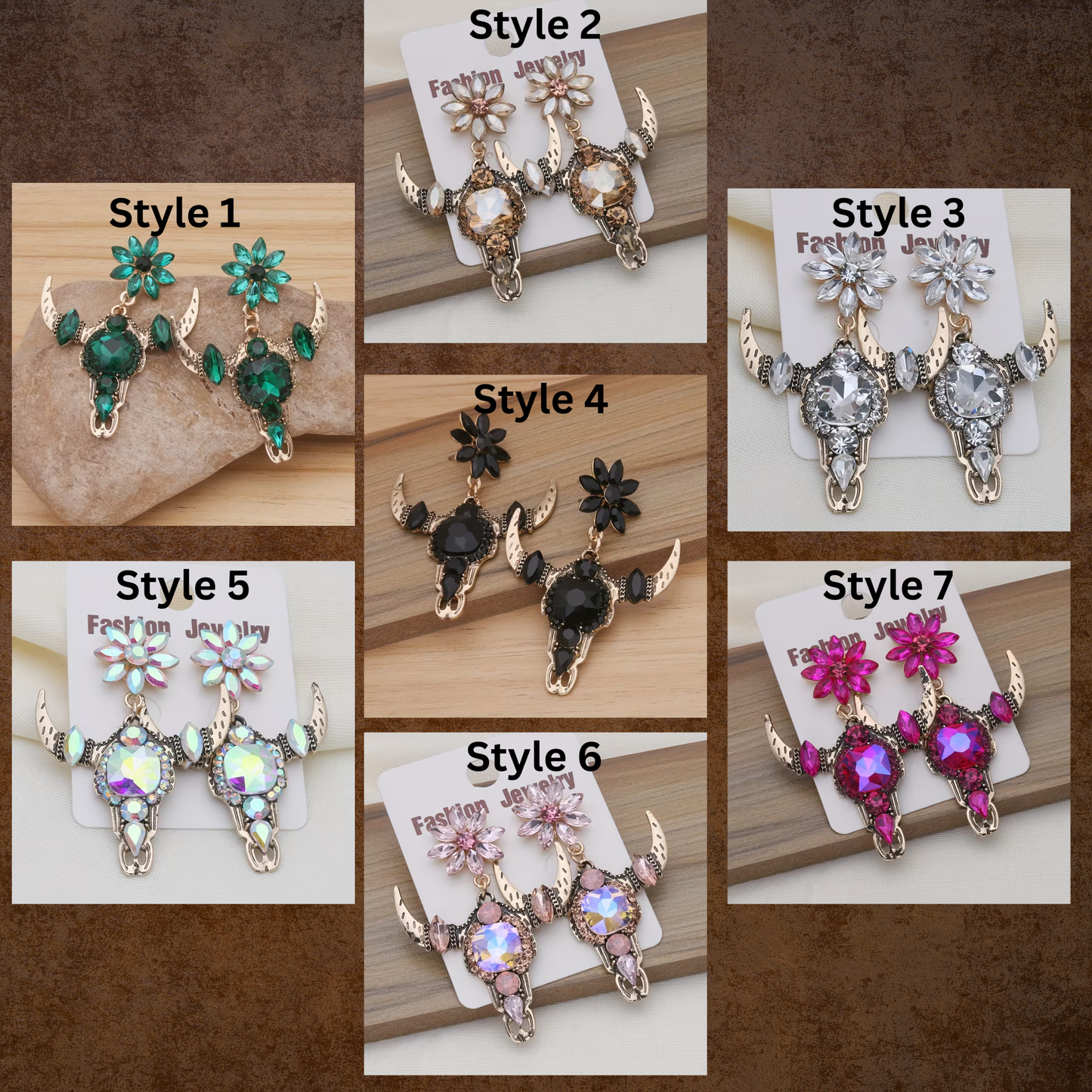 ✨ Bling Bullhead Stud Earrings – Western Sparkle with Attitude! 🤠✨