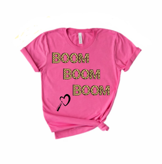 Boom Boom Boom BROWN WORDS Cheetah T~shirt