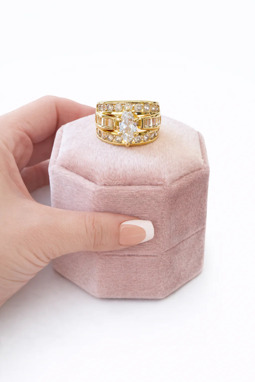 Victoria Marquise Cut Stacked Ring Gold