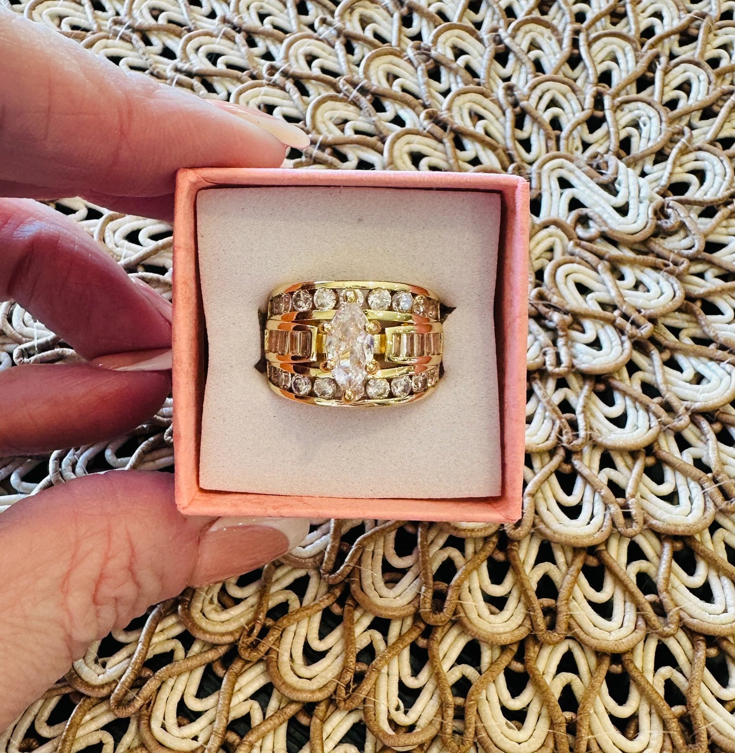 Victoria Marquise Cut Stacked Ring Gold