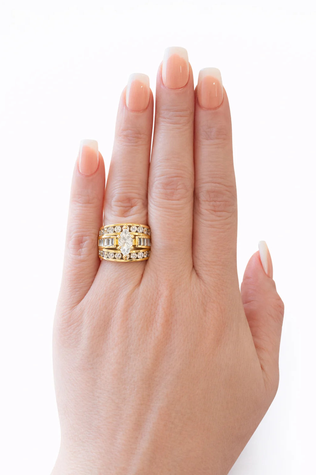 Victoria Marquise Cut Stacked Ring Gold